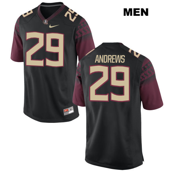 Men's NCAA Nike Florida State Seminoles #29 Nate Andrews College Black Stitched Authentic Football Jersey VMU6869AH